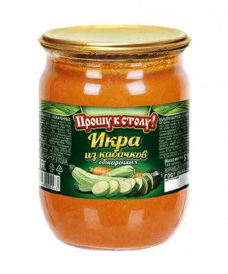 Икра из кабачков обжарен. "Прошу к столу" 510г, ГОСТ, 1/8
