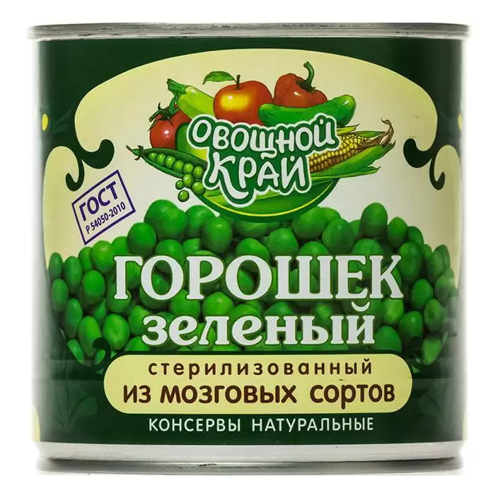 Горошек зел. "Овощной край" 400г в/с ГОСТ 1/12