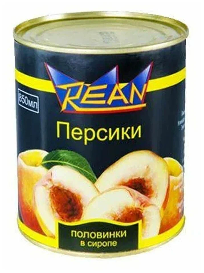 Персики "Rean" в сиропе  850мл половинки, 1/12