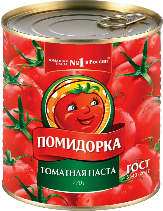 Томатная паста "Помидорка" 770г 25-28%, 1/6