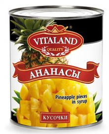 Ананасы "Vitaland" 3100мл (кусочки) 1/6 