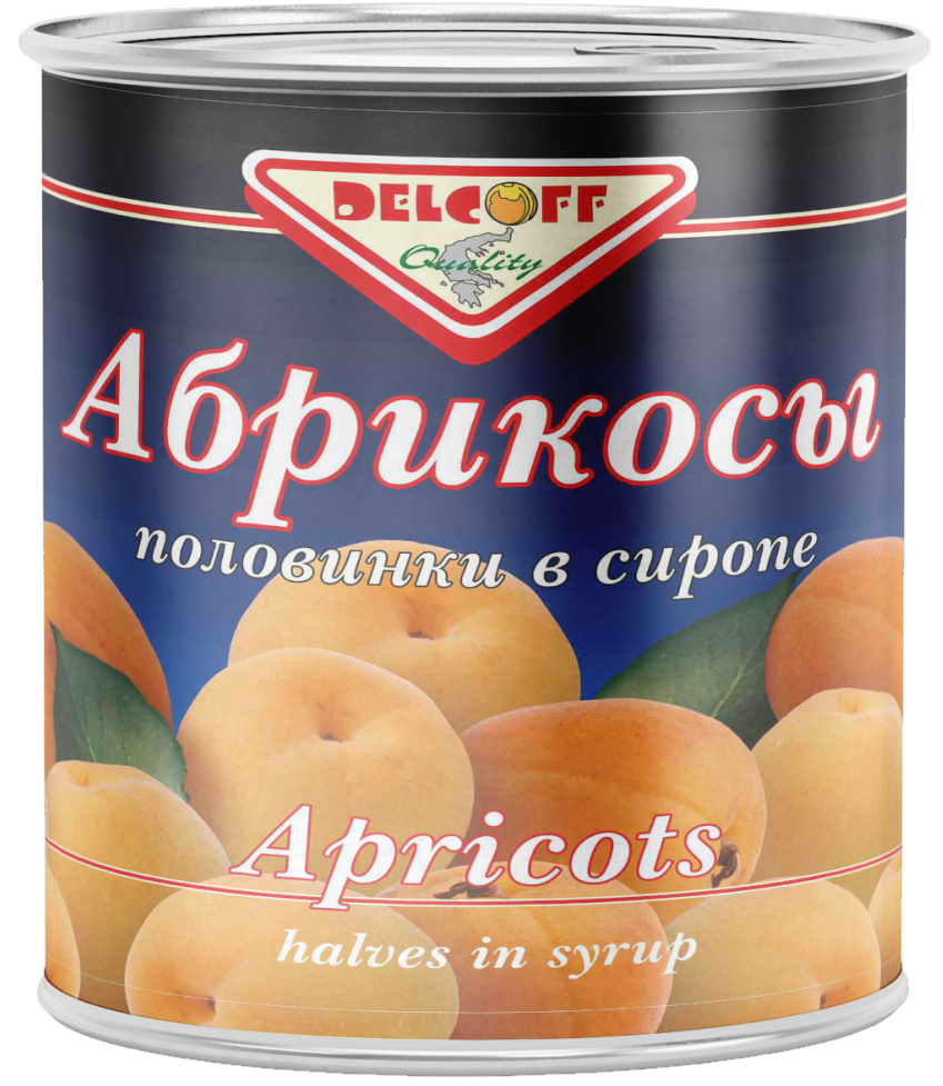 Абрикосы "Делькофф" в сиропе 2500г/2650мл (полов.) 1/6 