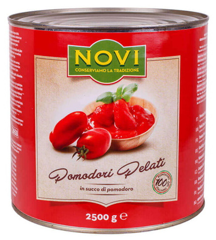 Томаты "NOVI" целые очищен. в с/с 2500/1500г, ж/б,1/6 Италия