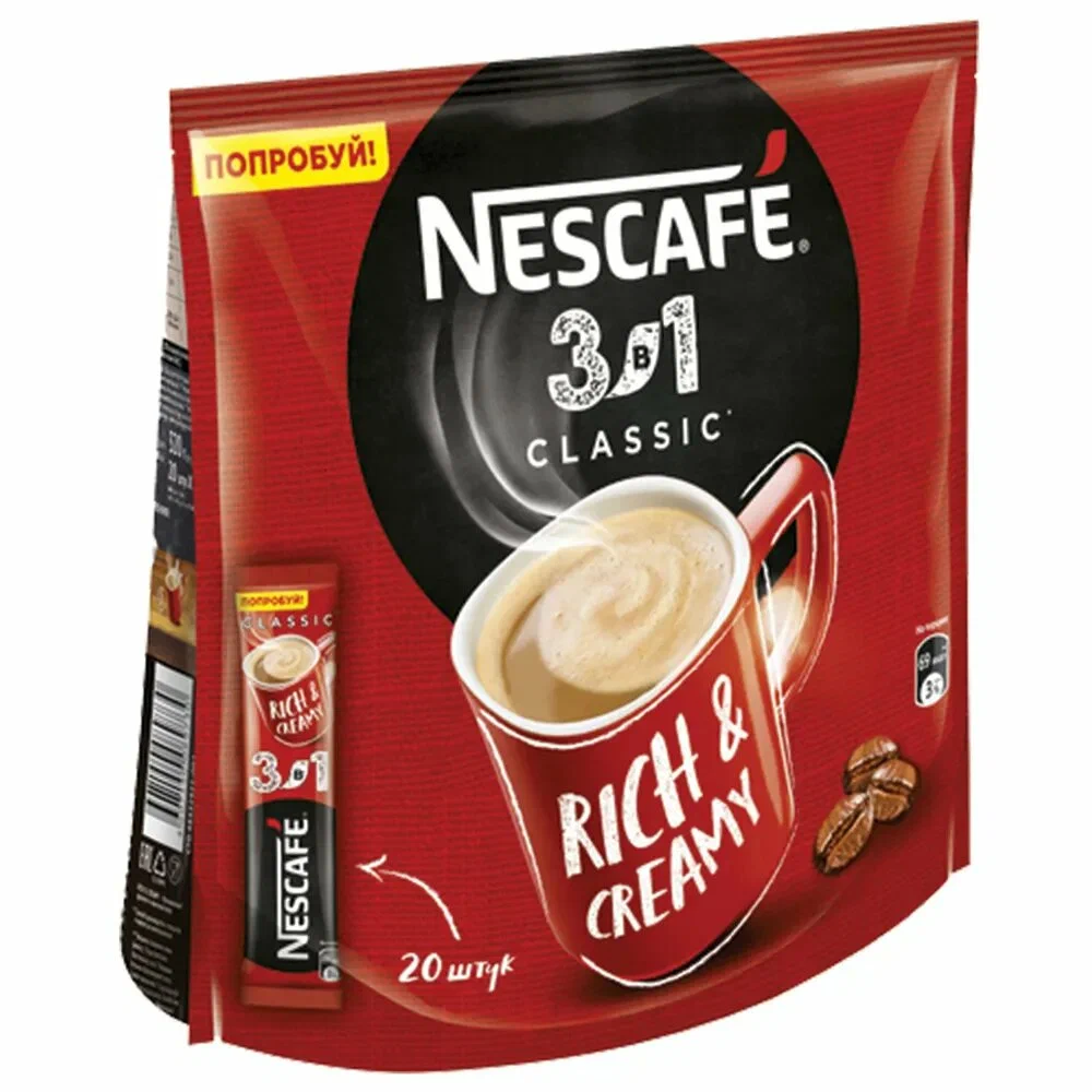 Кофе "Nescafe" Classic 3 в 1 (20п*14,5 г) 1/20