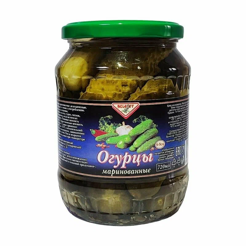 Огурчики "Делькофф" маринов. 6-9 см 680г, 1/6
