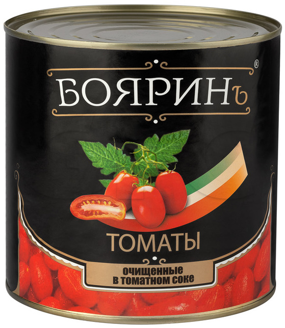 Томаты Бояринъ целые очищен. в с/с 2500г/1500г, ж/б,1/6