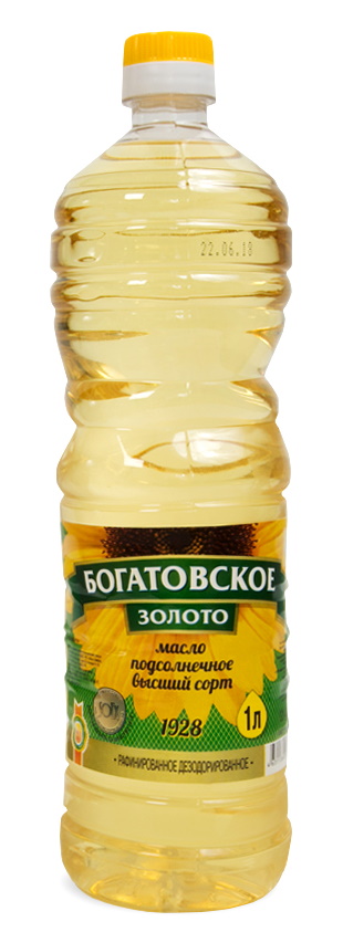 Масло подсол. в/сорт "Богатовское золото" 1л, раф/дез. 1/15