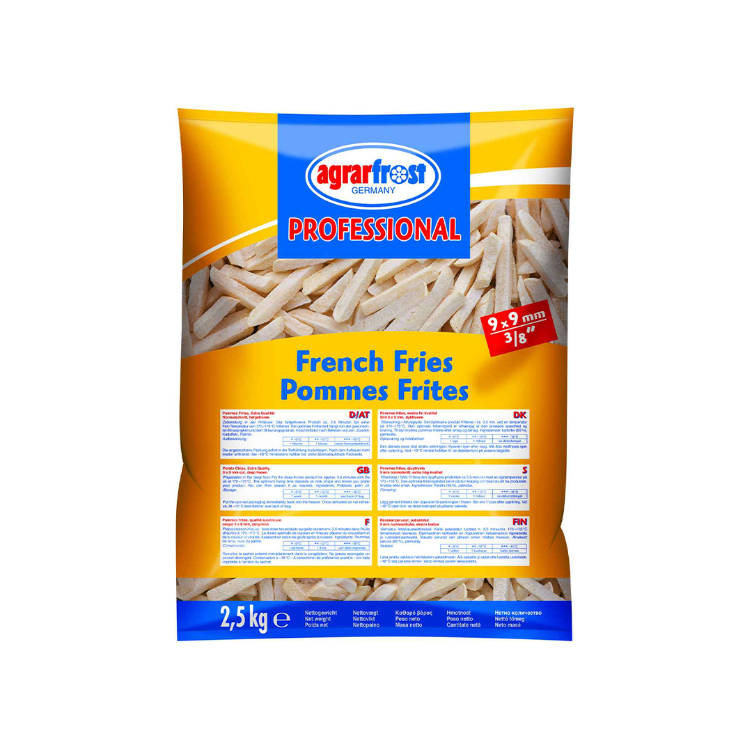 Картофель Фри соломка 9мм, 10кг (2,5кг*4шт)